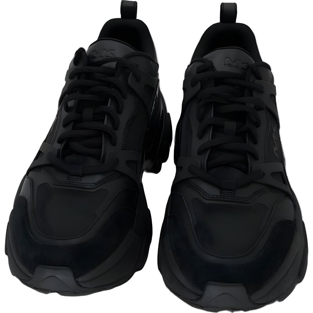 Michael Kors MK Logo Trainer Mixed-Media Black Sneakers Men's 10M - Picture 5 of 6